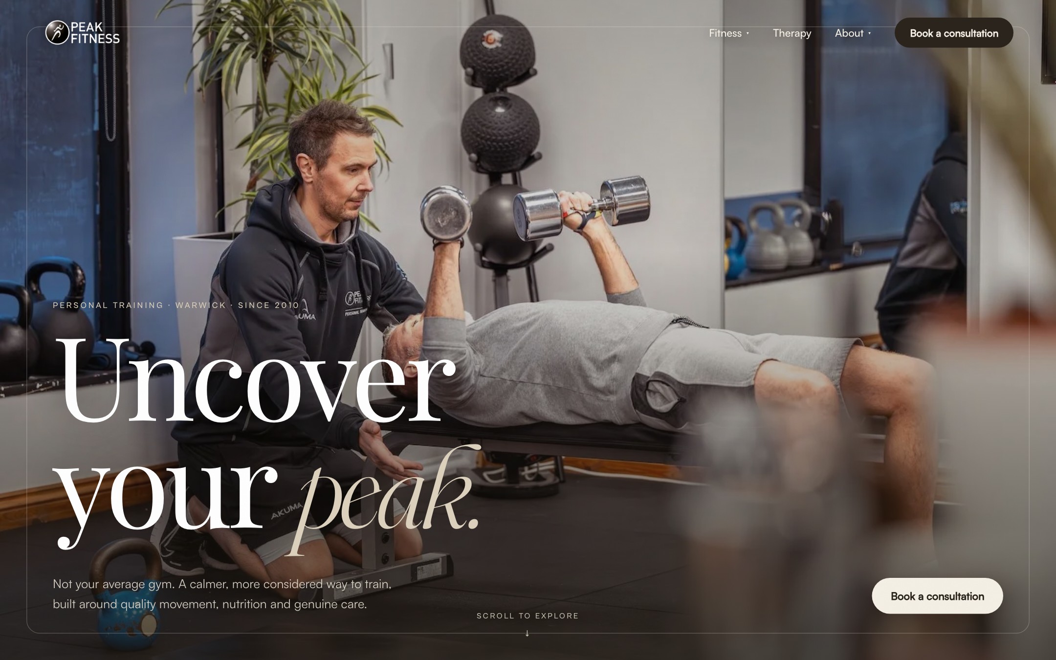 New Peak Fitness website, the redesign
